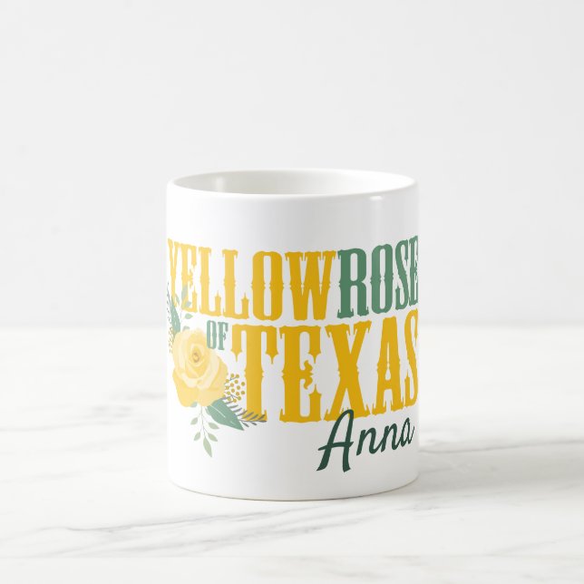 Taza De Café Rosa amarilla de Texas - Rosa único (Centro)