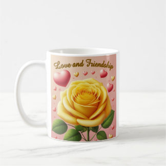 Taza De Café Rosa amarilla - Mug de amor y amistad