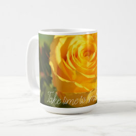 Taza De Café Rosa amarilla personalizada