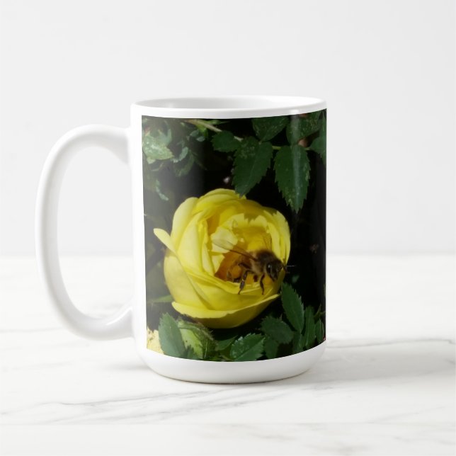 Taza De Café Rosa Amarilla Polinizante (Izquierda)