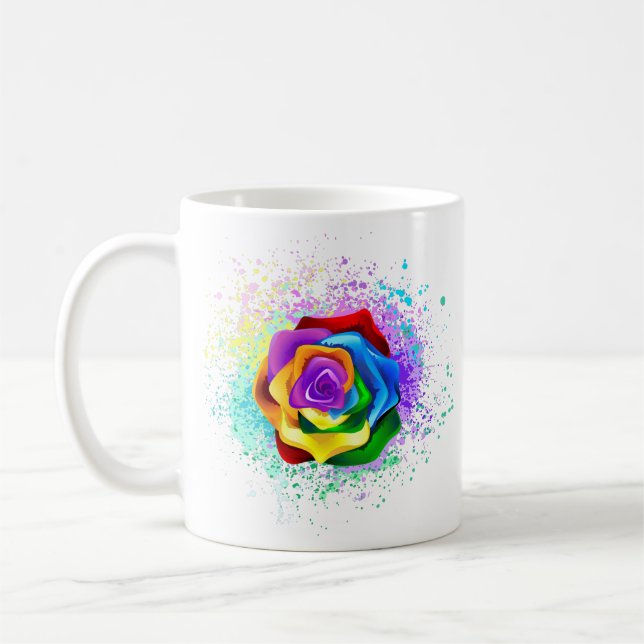 Taza De Café Rosa arcoiris colorido (Izquierda)