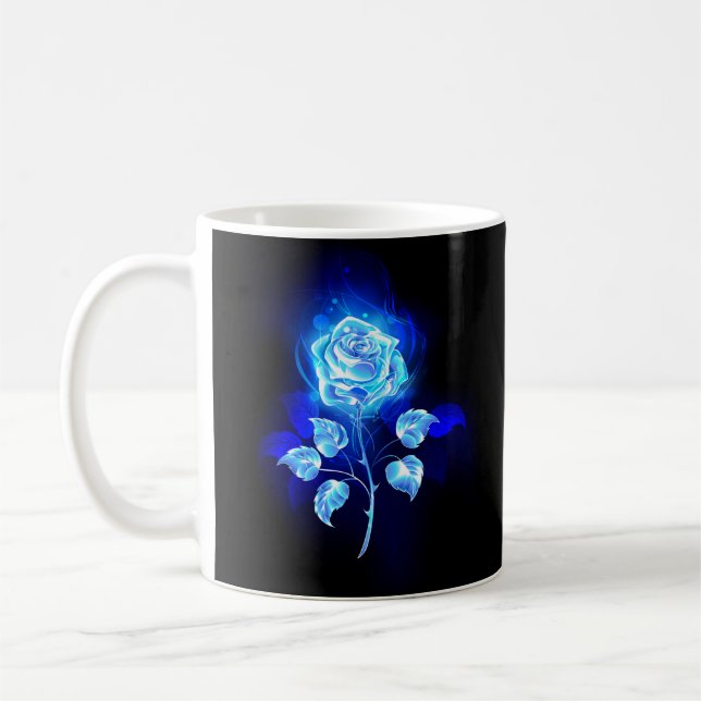 Taza De Café Rosa Azul Ardiente (Izquierda)