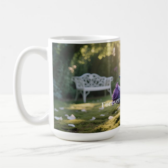 Taza De Café Rosa azul elegante personalizado Personalizado tex (Izquierda)