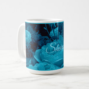 Taza De Café Rosa azul grande café Mug