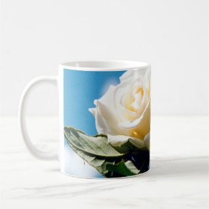 Taza De Café Rosa Blanca - Celebrando la Vida