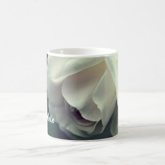 Taza De Café Rosa blanca suave personalizada