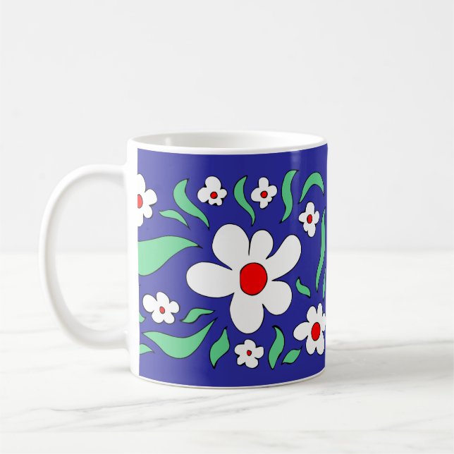Taza De Café Rosa blanco brillante y salvaje (Izquierda)