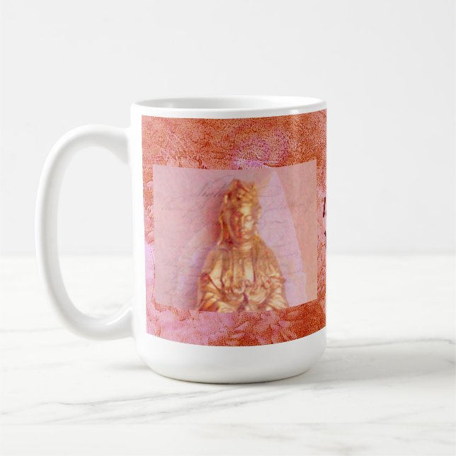 Taza De Café Rosa-Bronce Kwan Yin (Izquierda)