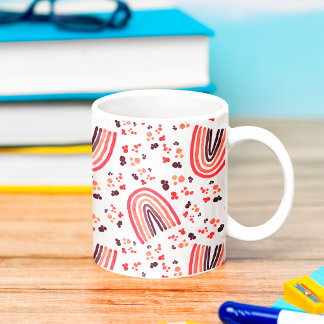 Taza De Café Rosa Caliente Retro Púrpura Arcoíris Abstracto Acu