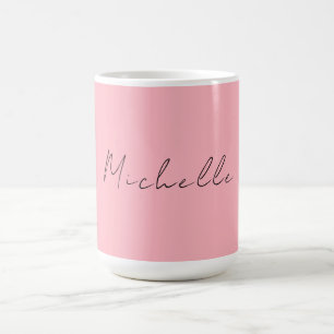 Taza De Café Rosa Claro Profesional Escritura Única Clásica