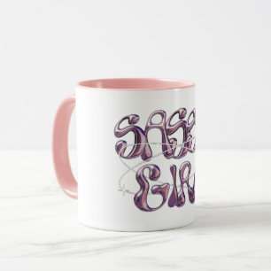 Taza de café rosa claro Sassy Girl   Mármol Púrpur