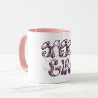 Taza de café rosa claro Sassy Girl | Mármol Púrpur