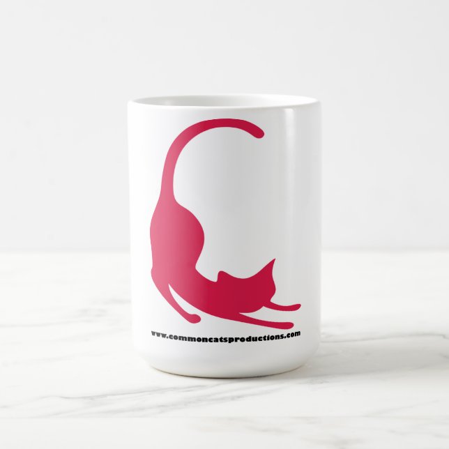 Taza De Café Rosa común del logotipo de los gatos (Centro)