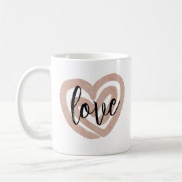 Taza de café rosa con corazón de amor Chic Femenin