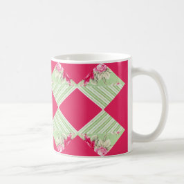 Taza De Café Rosa Con Faux Patchwork Mug