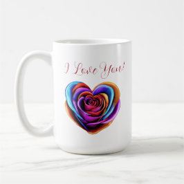 Taza De Café Rosa con forma de corazón colorido-