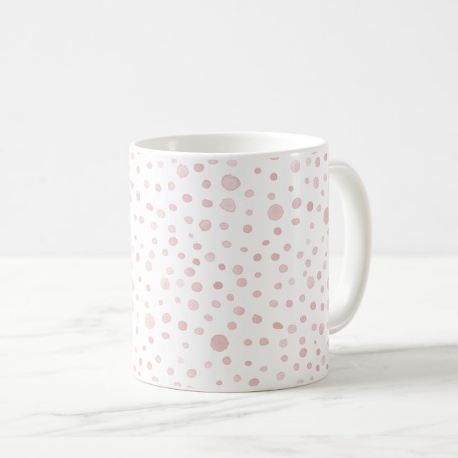 Taza De Café Rosa Confetti Water Dots Classic Mug (Anverso derecho)