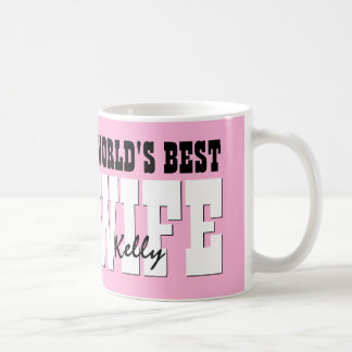 Taza De Café ROSA conocido de encargo A01 de la mejor ESPOSA