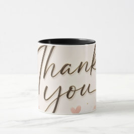 Taza de café rosa corazones dos tonos agradecimien