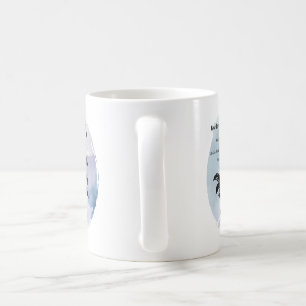 Taza De Café Rosa de algodón de amor sobre azul