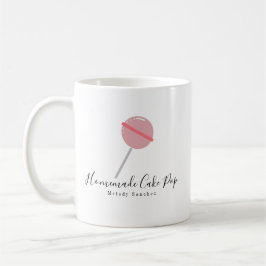Taza de café rosa de bola de pastelito casero de p