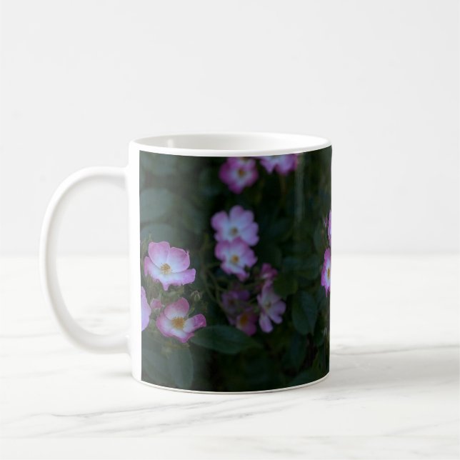 Taza De Café Rosa de Bush rosa y blanco (Izquierda)