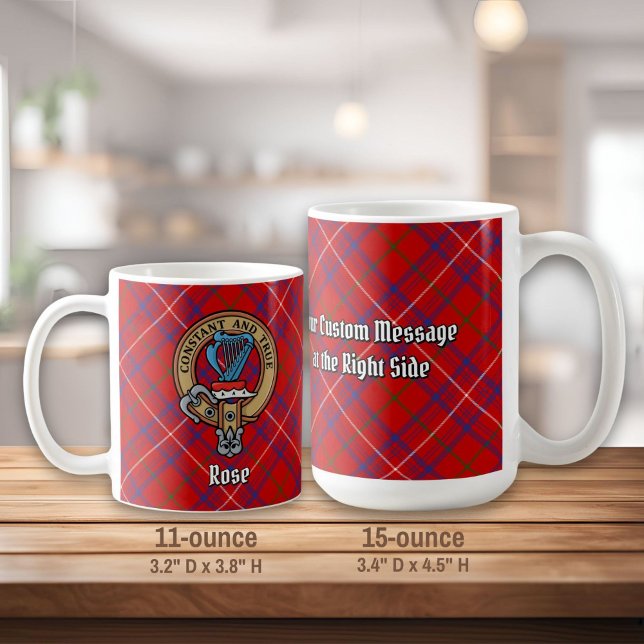 Taza De Café Rosa de clan Escudo sobre Tartán (Subido por el creador)