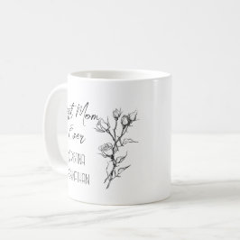 Taza De Café Rosa de cuento de hadas Día de la Madre blanco y n