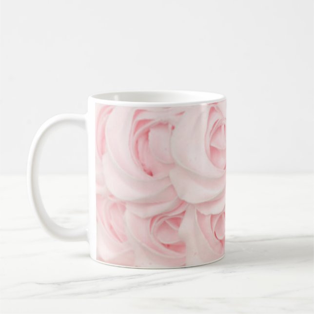 Taza De Café Rosa de helado de bizcocho rosa (Izquierda)
