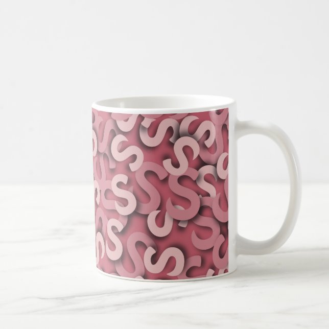 Taza De Café Rosa de la letra S (Derecha)