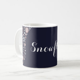 Taza De Café rosa de moda dorado metálico copos de nieve de inv