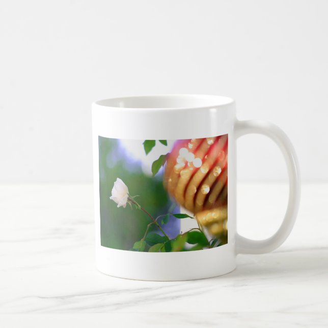 Taza De Café Rosa de Navidades blancos (Derecha)