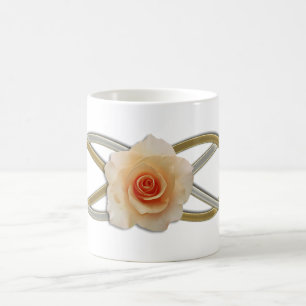 Taza De Café Rosa de oro plateado de doble infinito