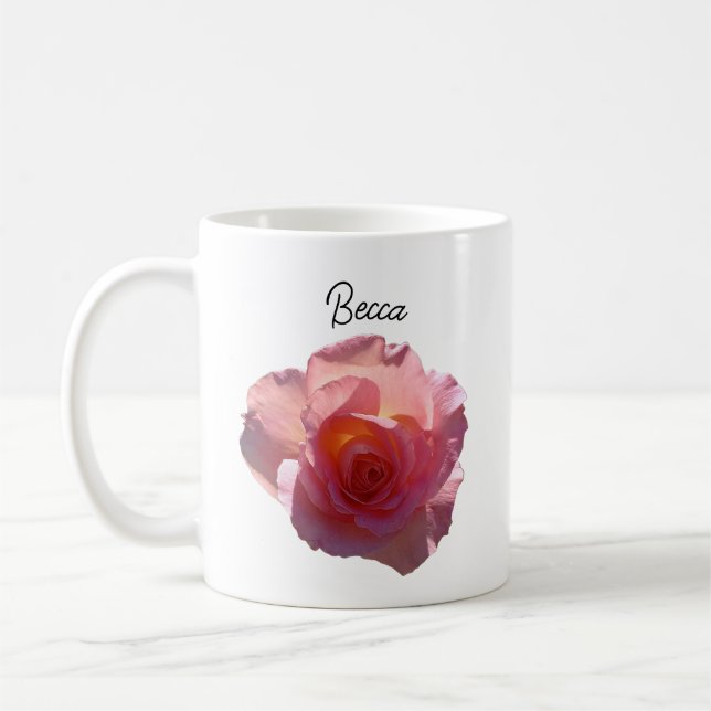 Taza De Café Rosa de té rosado radiante (Izquierda)