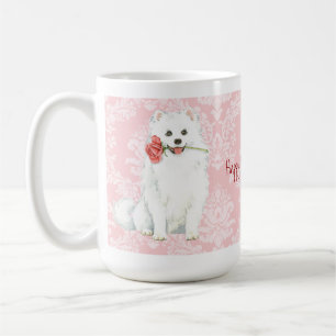 Taza De Café Rosa de Valentine americano Eskimo Dog