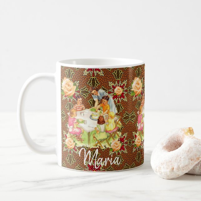 Taza De Café Rosa de Victoria Mug (Con donut)