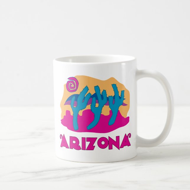 Taza De Café Rosa del desierto de Arizona (Derecha)