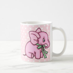 Taza De Café Rosa del juguete del elefante