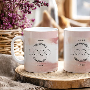 Taza De Café Rosa Dorado Rubor Moderno Femenino Negocio Pequeño