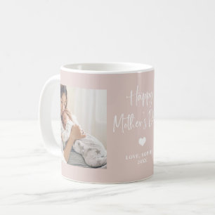 Taza De Café Rosa  Dos fotografías del día feliz de la madre