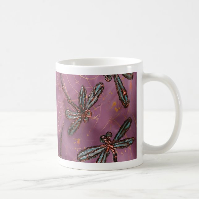 Taza De Café Rosa Dusky Flit Dragonfly (Derecha)