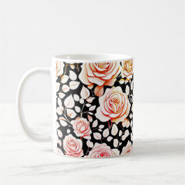 Taza De Café Rosa elegante florece