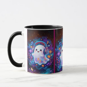 Taza de café rosa espeluznante y linda de Hallowee