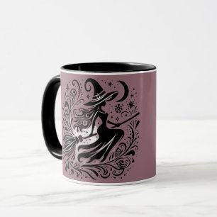 Taza de café rosa espeluznante y linda de Hallowee