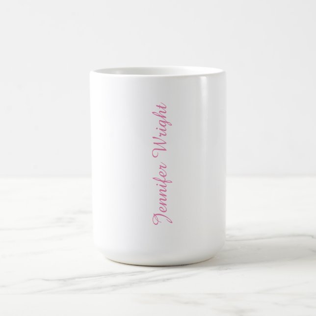 Taza De Café Rosa femenino minimalista profesional (Centro)