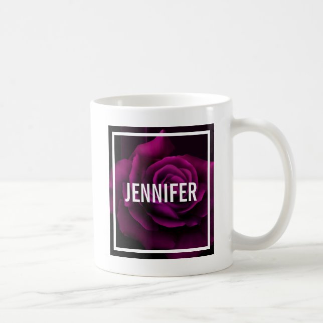 Taza De Café Rosa Flor Púrpura Roja Gótica (Derecha)