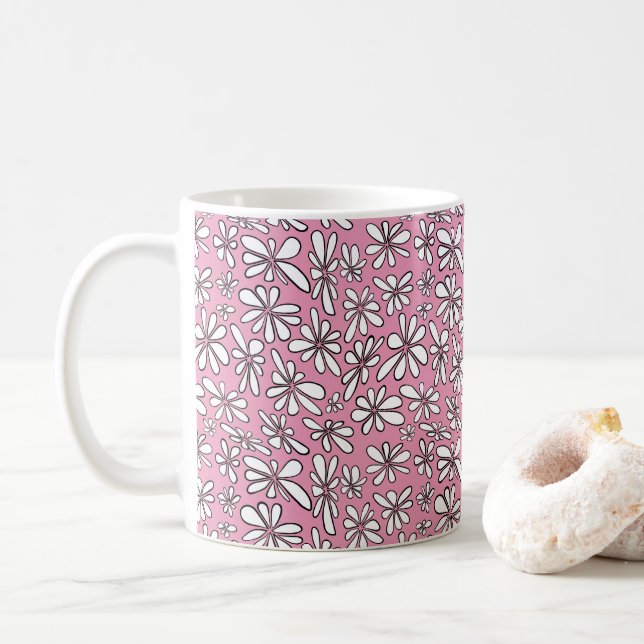 Taza De Café Rosa floral (Con donut)