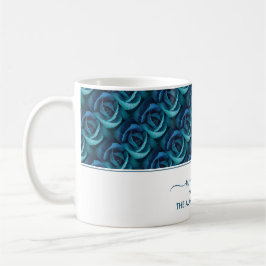 Taza De Café Rosa Floral Azul BIENVENIDA A NUESTRO HUÉSPEDES