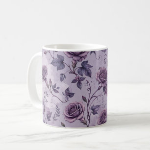 Taza De Café Rosa Lavanda Polvorienta Tonos Soñadores Florales