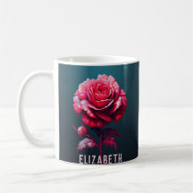 Rosa lindo Monograma Rosa de frasco de agua Café t